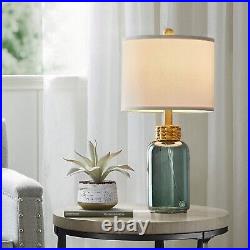 G-SAFAVA 20.25 inch Modern Glass Table Lamp Set of 2, Small Farmhouse Bedside