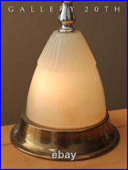 GORGEOUS! SLAG GLASS MCM TABLE LAMP! LIGHT UP BASE VTG 50'S 60's ATOMIC RETRO