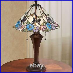 Garden Bliss Floral Stained Glass Table Lamp Multi Pastel