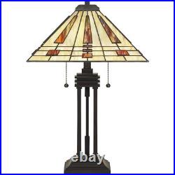 Geometric 2 Light Tiffany Table Lamp Tiffany Table Light Table Lamps