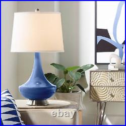 Gillan Modern Table Lamp 28 Tall Monaco Blue Glass for Bedroom Living Room Home