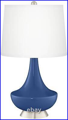 Gillan Modern Table Lamp 28 Tall Monaco Blue Glass for Bedroom Living Room Home