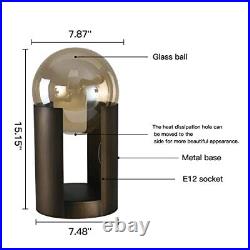 Glass Ball Table Lamp Metal Side Table Lamp Living Room Bedroom Hallway Art Deco