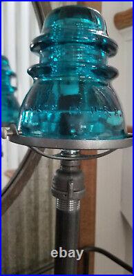 Glass Insulator and Industrial Pipe Table Lamp Steampunk Lamp