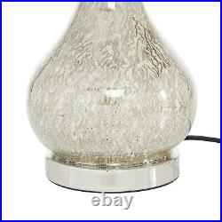 Glass Room Table Lamp Accent Lamp with Faux Mercury Glass Finish, Lamp 14 x