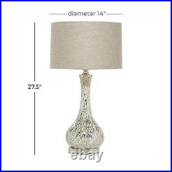 Glass Room Table Lamp Accent Lamp with Faux Mercury Glass Finish, Lamp 14 x