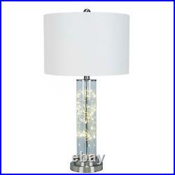 Glass Table Lamp with LED Fairy Lights (Set of 2) 28.5 Chrome 28.5