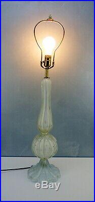 Gorgeous Mid Century Barovier TOSO Fluted MURANO Art GLASS Table Lamp ITALY Gold