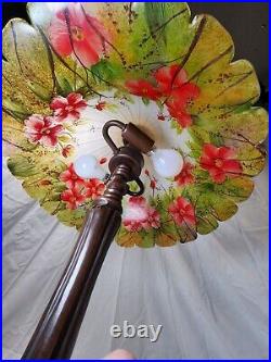 Gorgeous Vintage Tiffany Style Hand Painted Lamp