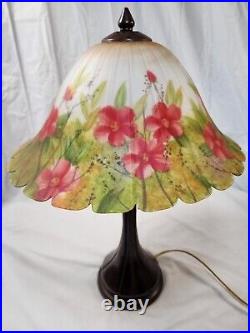 Gorgeous Vintage Tiffany Style Hand Painted Lamp