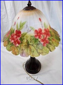 Gorgeous Vintage Tiffany Style Hand Painted Lamp