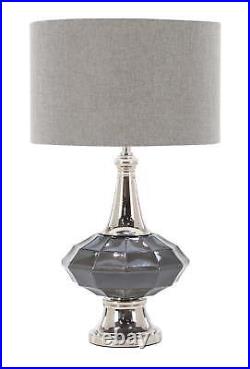 Gray Modern Glass Table Lamp with Shade, 27H