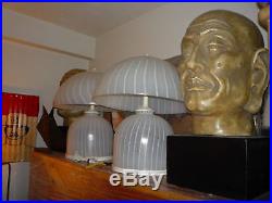 Great Pair 70's Italian Murano Glass Mushroom Lamps