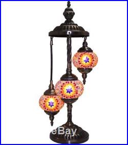 HAND MADE, TURKISH, MOROCCAN MOSAIC LAMP, Glass Table 3 Lamp LIGHT, Home Decor, GIFT