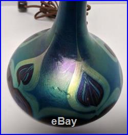 Hand Blown Art Glass Lamp and Shade By Phoenix Studios (Signed Carl Radke)