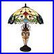 Handcrafted Victorian Tiffany Style Stained Glass Table Lamp Lighted Base