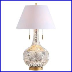Highland 30.75 in. Gourd Glass LED Table Lamp, Mercury Silver/Gold by JONATHAN Y