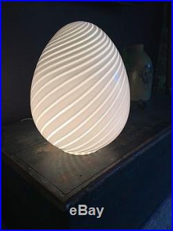 Huge Vintage Murano Glass Mid Century Modern Funky Egg Lamp 17 Table Light