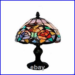 Hummingbird And Flowers Tiffany Style Stained Glass Table Lamp
