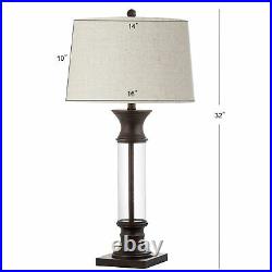 Hunter 32 Metal/Glass LED Table Lamp, Bronze (Set of 2)