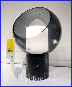 Ikea EVEDAL Table Lamp Glass, Marble/Gray with Dimmer & Bulb NEW