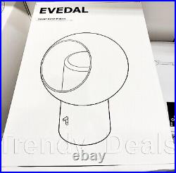 Ikea EVEDAL Table Lamp Glass, Marble/Gray with Dimmer & Bulb NEW