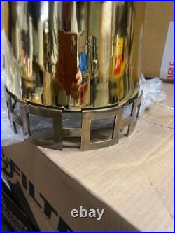 JOHN RICHARD Sapphire Blue and Cognac Glass Table Lamp #JRL-10608 NO SHADE NIB