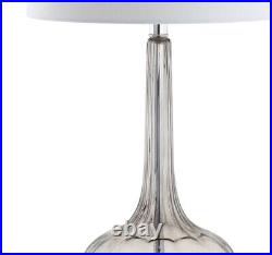 JONATHAN Y 28.5 Contemporary Glass Teardrop LED Table Lamp, Smoke Gray Set of 2
