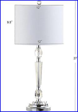 JONATHAN Y Set of 2 Table Lamps Victoria 27 Crystal LED Table Lamp