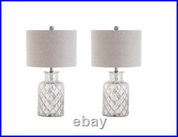 Jonathan Y Alvord 24.5 in. Silver LED Glass Table Lamp (Set of 2)