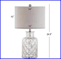 Jonathan Y Alvord 24.5 in. Silver LED Glass Table Lamp (Set of 2)