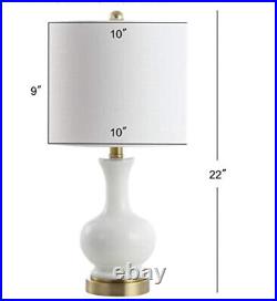 Jonathan Y JY4033A 2 Table Lamps 22 Glass/ Metal White-Brass Gold-SEE DESC NOB