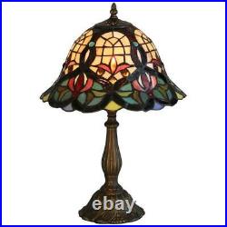 KLiving 12 Barking E27-60w Antique Brass Tiffany Table Lamp/Stained Glass Shade