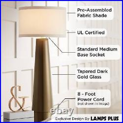 Karen Modern Table Lamp 36 Tall Dark Gold Tapered Glass for Bedroom Living Room