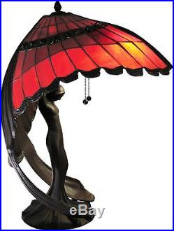 Karlie Flying Lady Red 2-light Tiffany-style Table Lamp