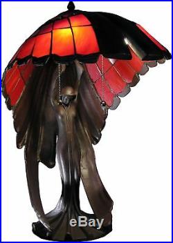 Karlie Flying Lady Red 2-light Tiffany-style Table Lamp