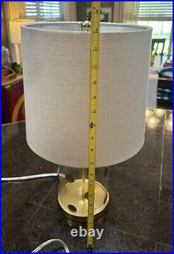 Kate Spade New York Gold Polka Dot Glass Cylinder Lamp EUC 19 Inch Original Shad