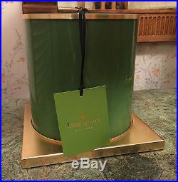 Kate Spade Pair Green Glass Cylinder Table Lamp With Cream Shade New With Tags