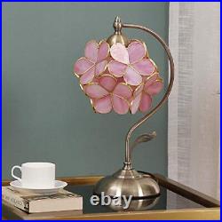 L10732 Cherry Blossom Tiffany Style Stained Glass Table Lamp with Petal Lamps