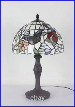 L11407 Butterfly Tiffany Style Stained Glass Table Lamp Night Light with 12 i