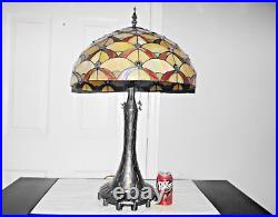 Lamp Large Tiffany Style 32h Duel Pull Chained Slag/ Stain-glass Table Lamp