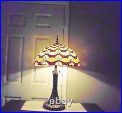 Lamp Large Tiffany Style 32h Duel Pull Chained Slag/ Stain-glass Table Lamp