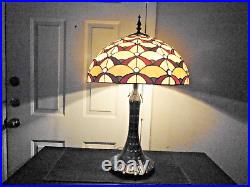 Lamp Large Tiffany Style 32h Duel Pull Chained Slag/ Stain-glass Table Lamp