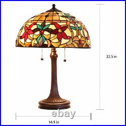 (Lamp Set) Tiffany Style Stained Glass Table Lamp and Floor Lamp Accent Reading