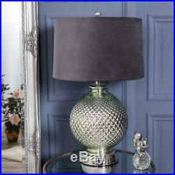 Large Silver Contemporary Table Lamp Metal Glass Modern Hallway Living Bedroom