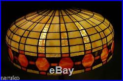 Large Unsigned Leaded Glass Table Lamp Colorful Smart Antique A Great Lamp