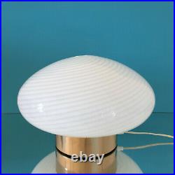Large lovely mushroom table lamp swirl Murano glass lampada vintage 70s U