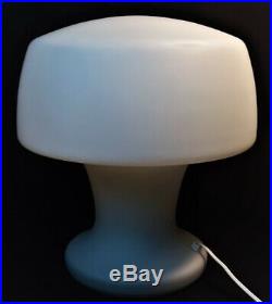 Laurel Frosted Glass Mushroom Table Lamp Vintage 1960s Italy MCM Mid Century