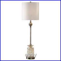 Luxe Champagne Glass Buffet Table Lamp Tall Accent Brass Classic Antique Style