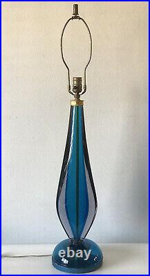 MONUMENTAL FLAVIO POLI MURANO ART GLASS TABLE LAMP 1950s SEGUSO ITALIAN MODERN